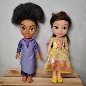 Set of 2 Disney Princess Dolls: Belle (B&TB) & Asha (Wish)